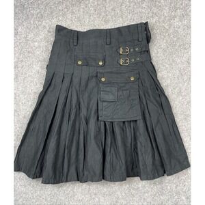 Scottish Highland Utility Kilt Cargo Belted Pockets Goth Steampunk Men's 32